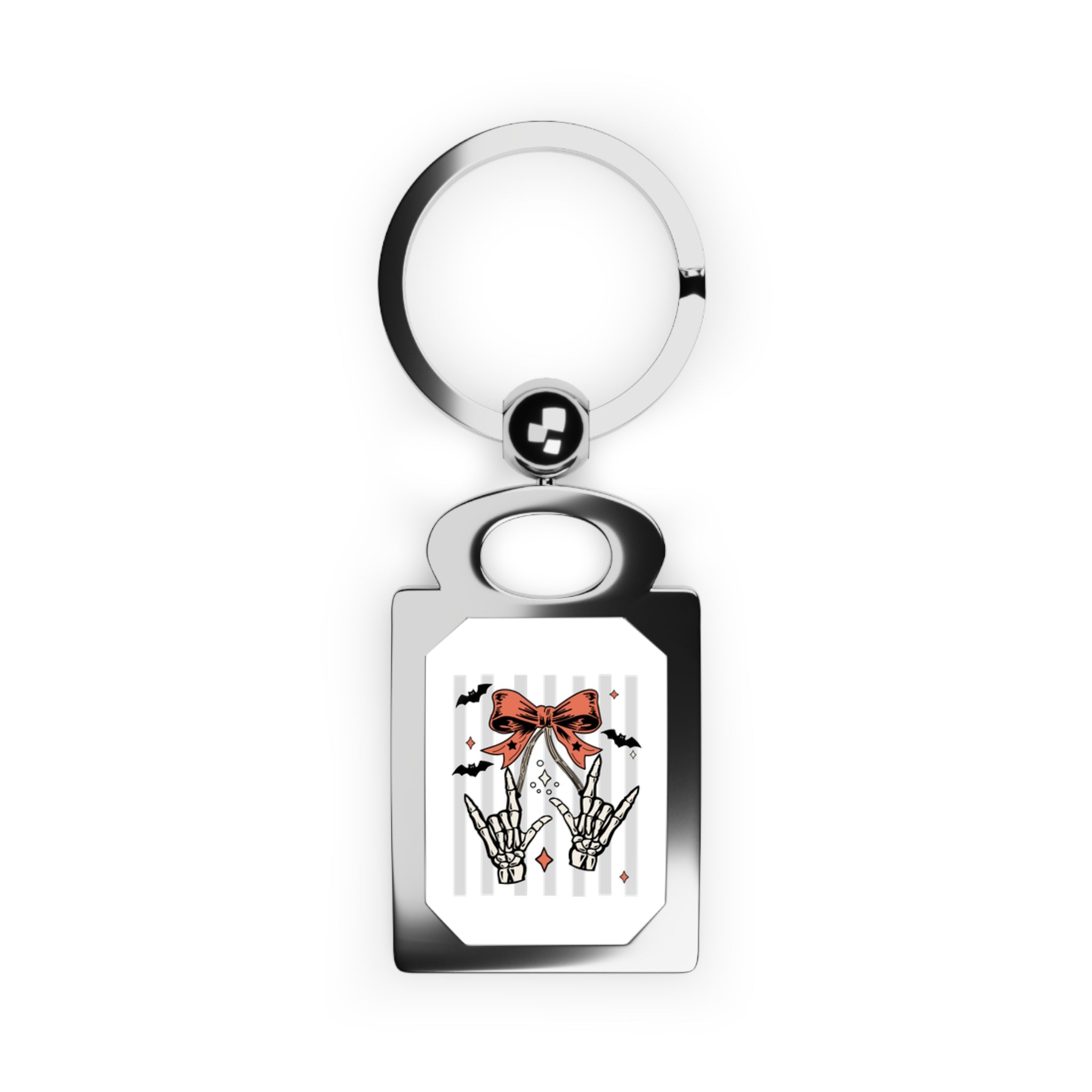 Spooky Skeleton Hands " I lLove You" ASL - Rectangle Photo Keychain