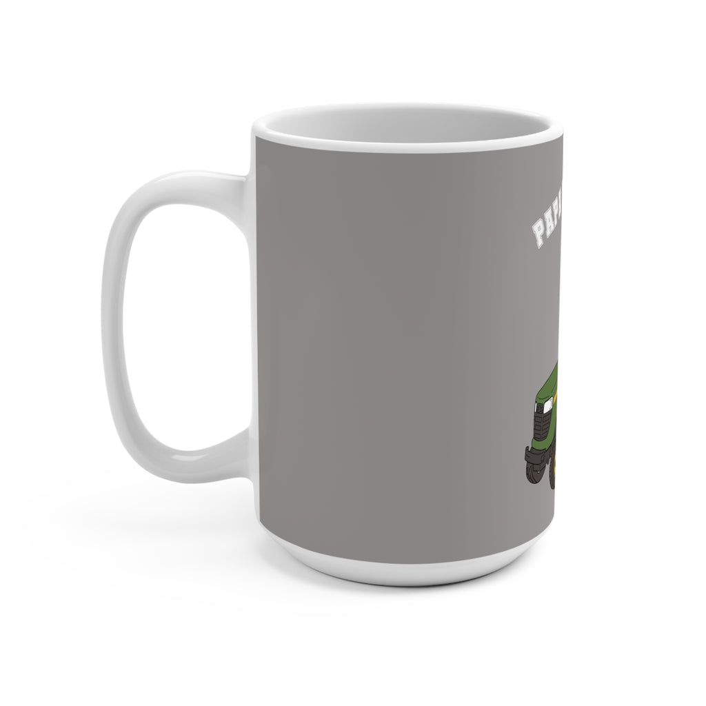 Papa Mows Best  of Lawn Tractor with  Golden Retriever 15oz Coffee Mug