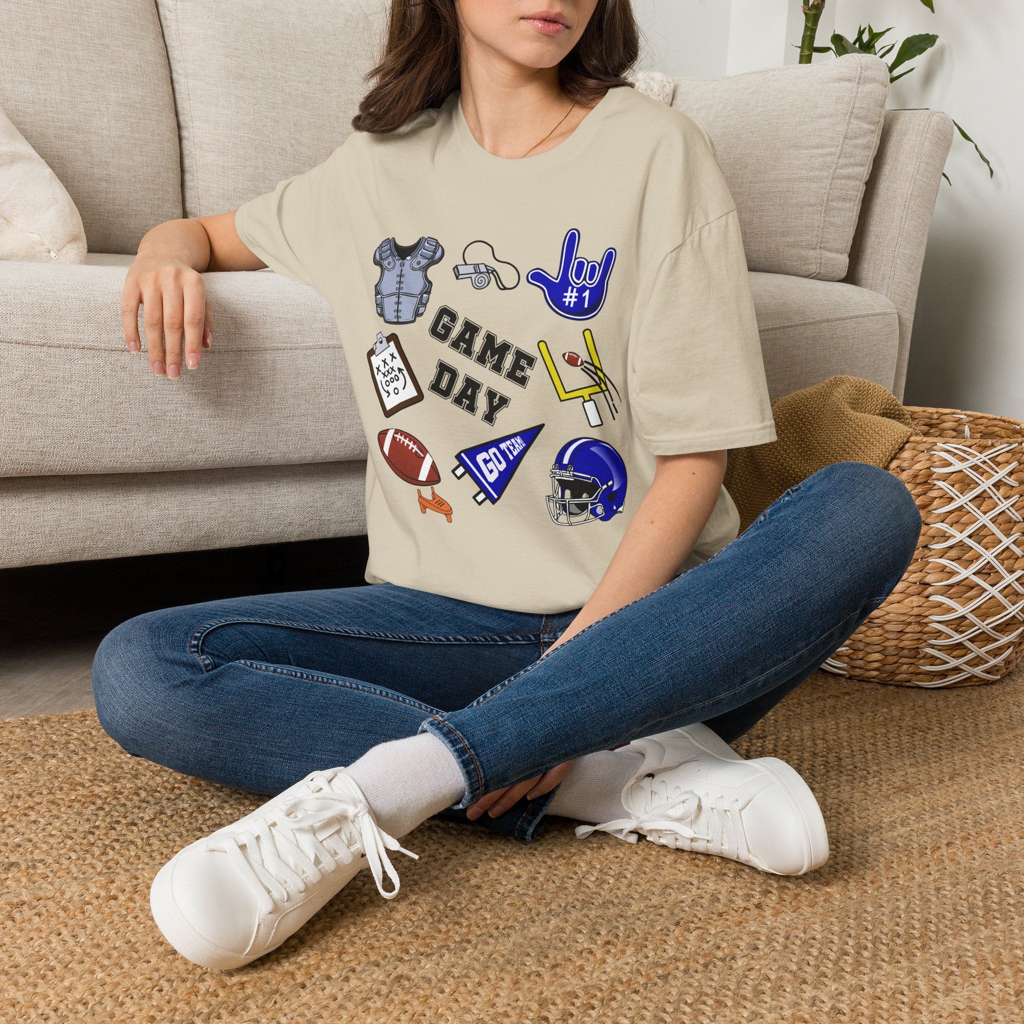 Game Day Football with I Love You ASL  - T-Shirt