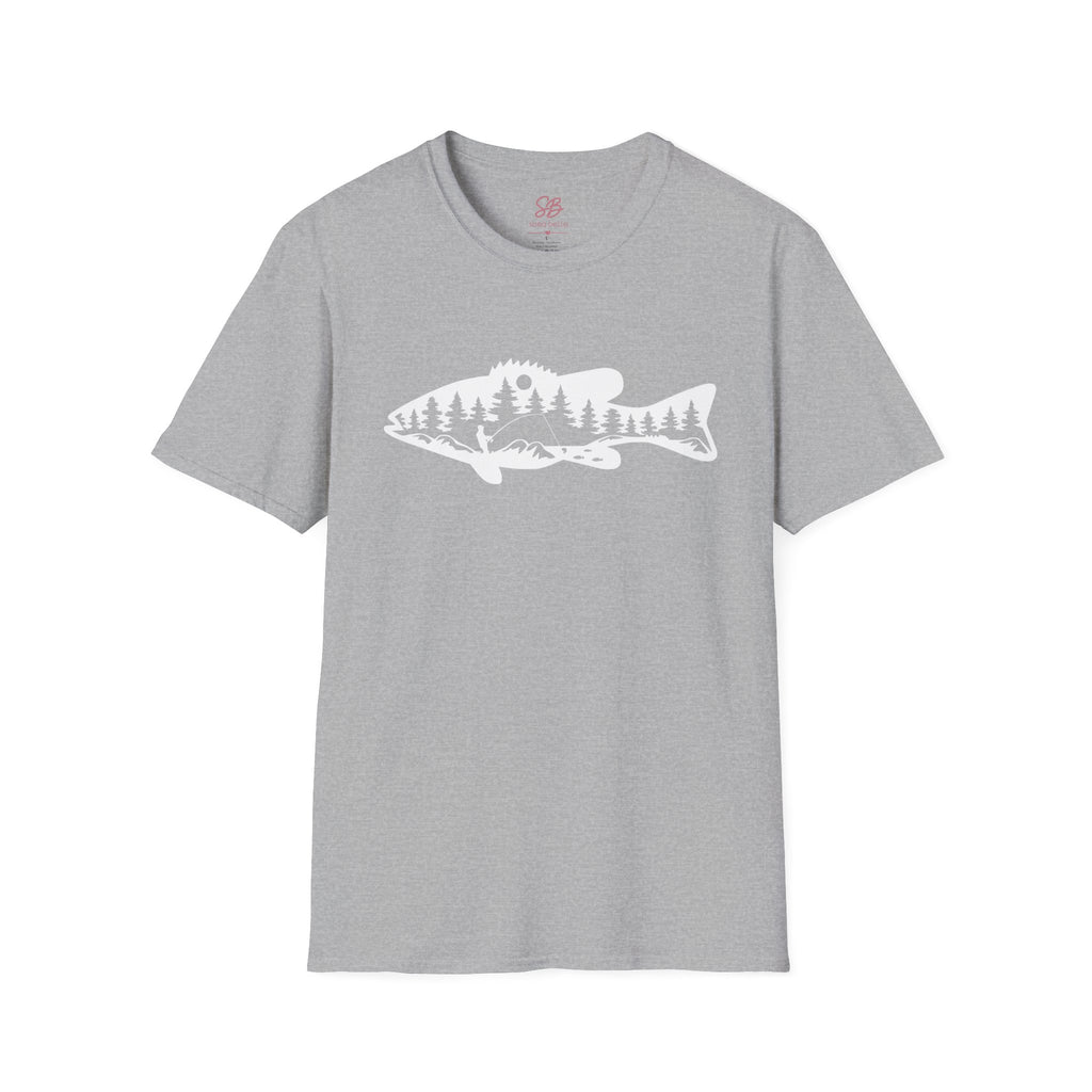 Bass Fisherman Landscape Fishing - T-Shirt