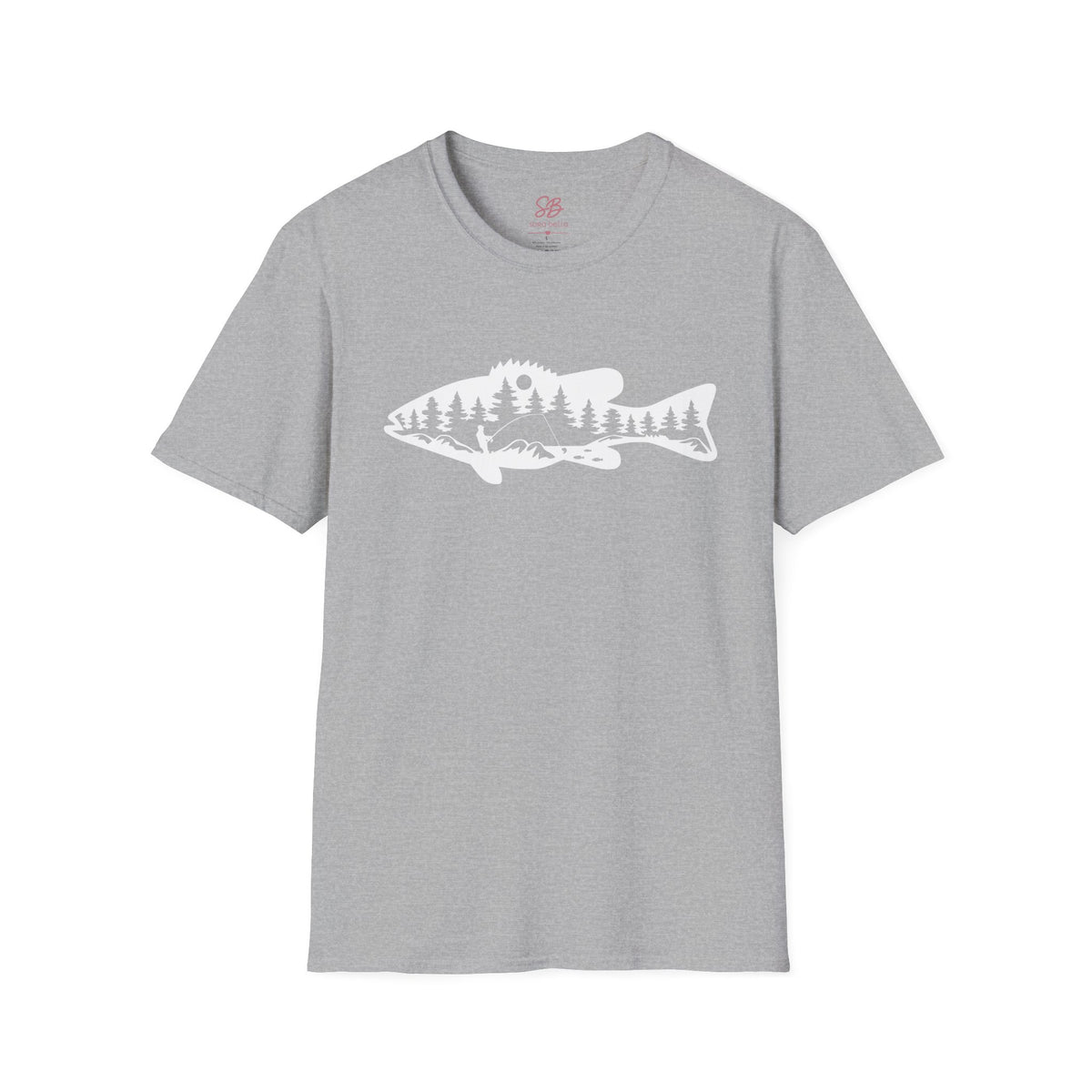 Bass Fisherman Landscape Fishing - T-Shirt