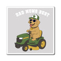 Dad Mows Best with Golden Retriever Refrigerator Magnet