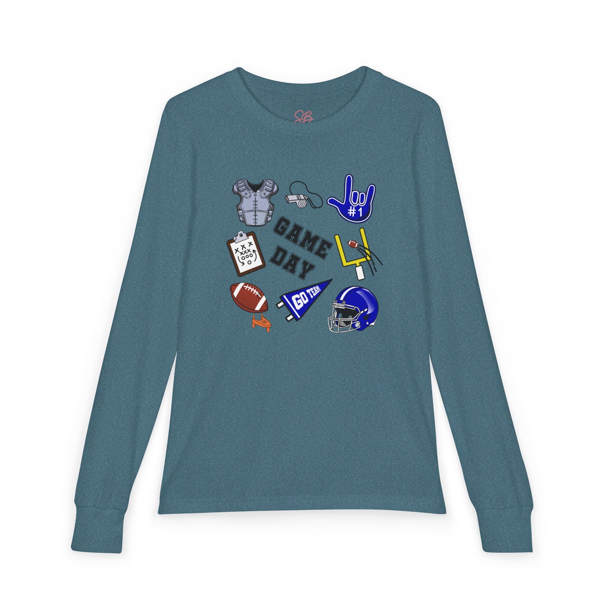 Game Day Football with I Love You ASL American Sing Language - Kid Long Sleeve Shirt