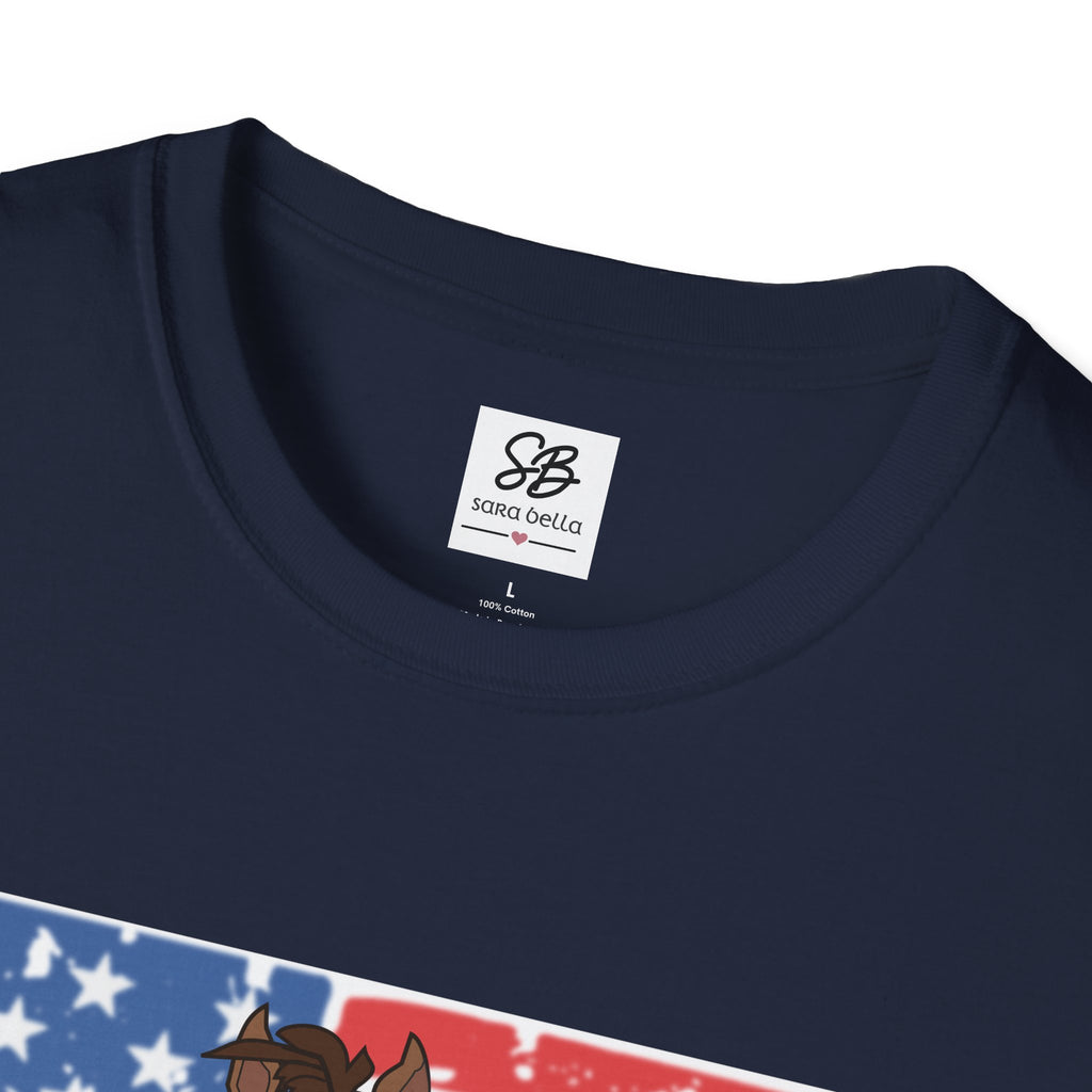 Galloping Horse with American Flag Graphic Shirt