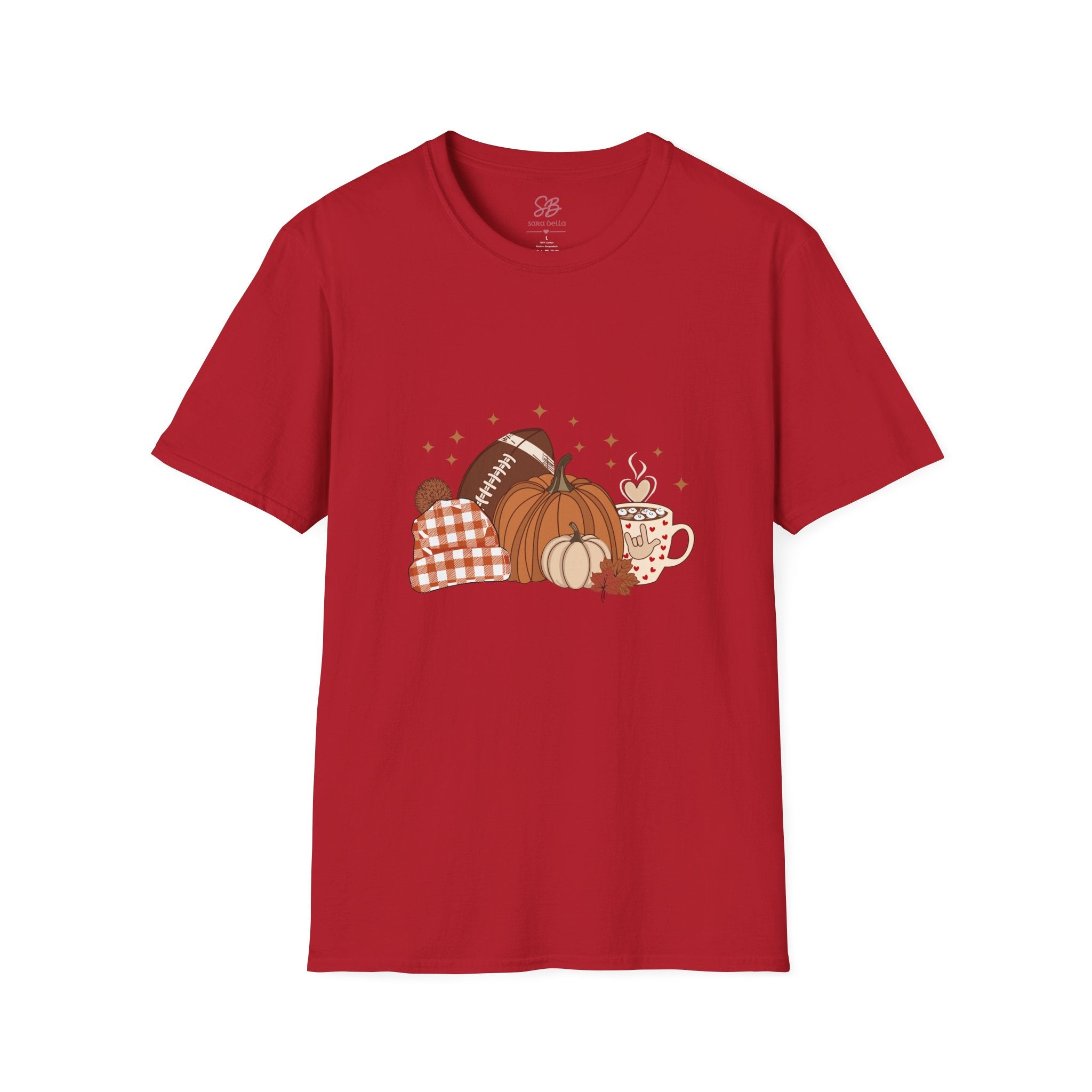 Autumn Football Pumpkins with I Love You American Sign Language, ASL - T-Shirt