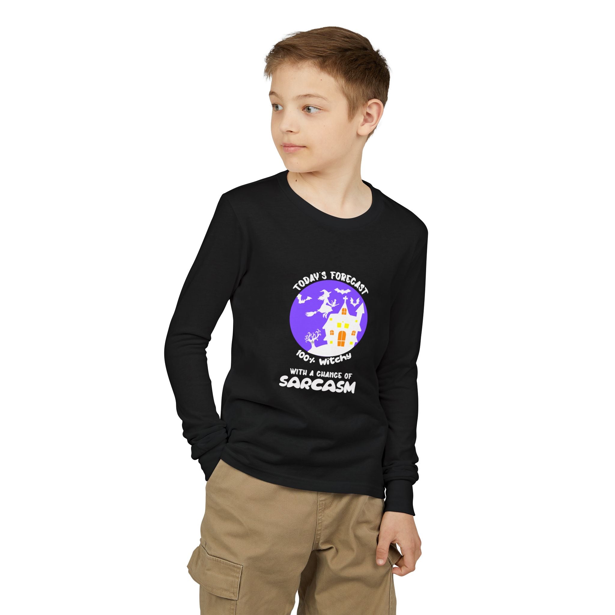 "Today's Forecast: 100% Witches - Kid Long Sleeve