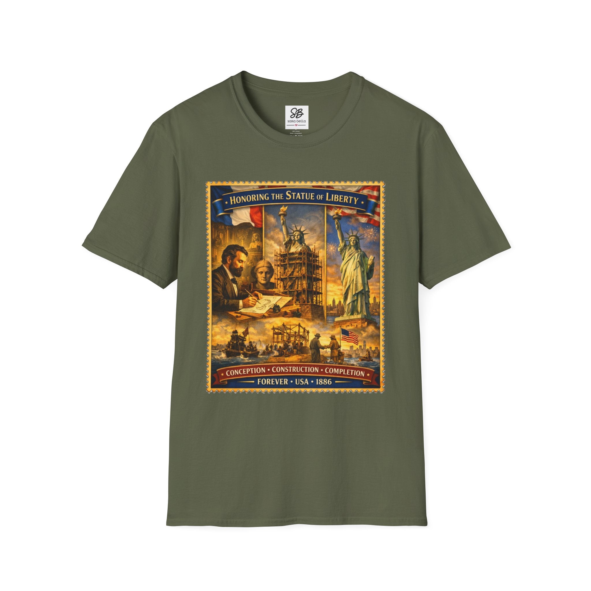 Statue of Liberty Tribute Vintage Stamp T-Shirt