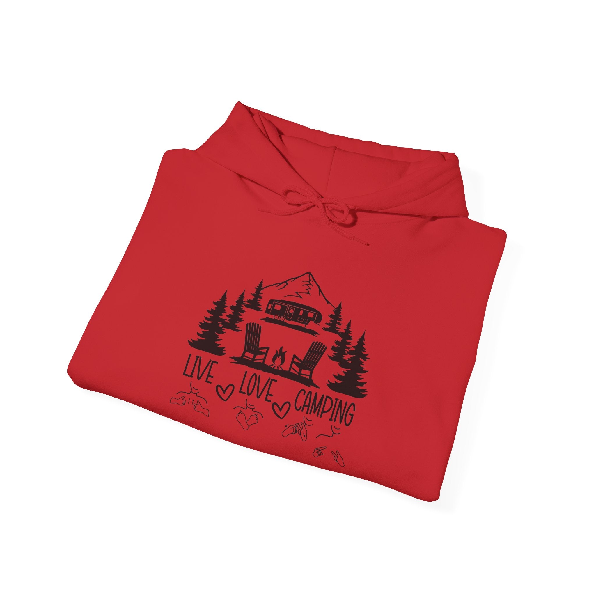 Live Love Camping in ASL (black ink) - Hoodie