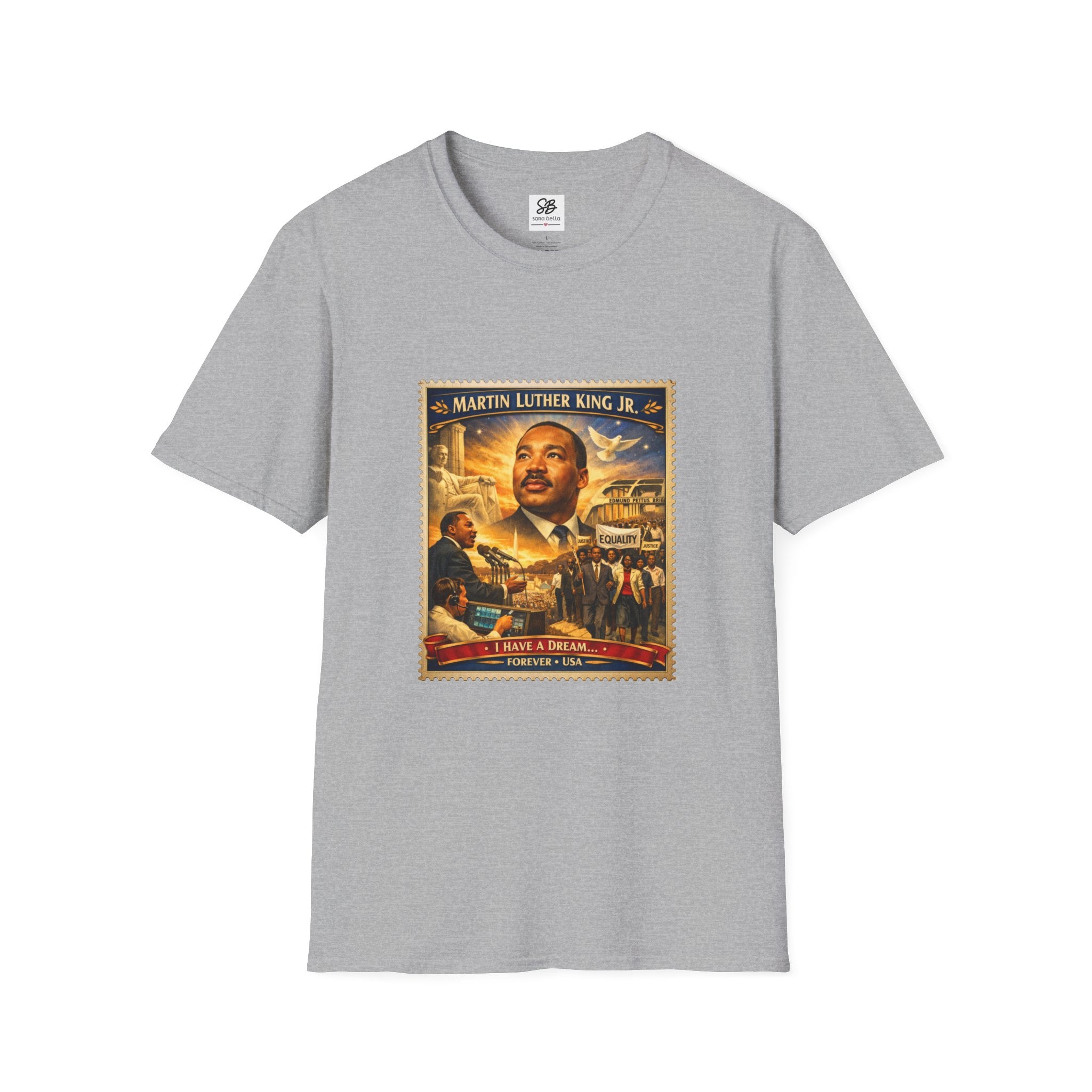 Martin Luther King Jr. 'I Have a Dream Memorial ' Tribute Vintage Stamp T-Shirt