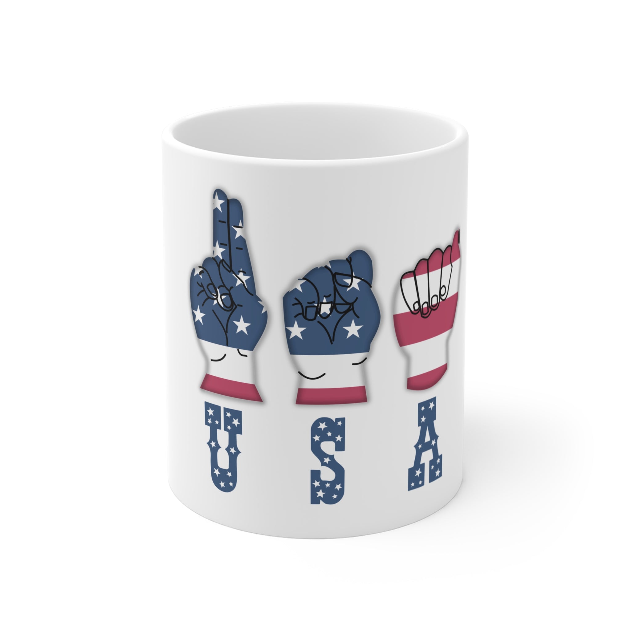 USA fingers-spelled ASL (America Sign Language) Coffee Mug  11oz