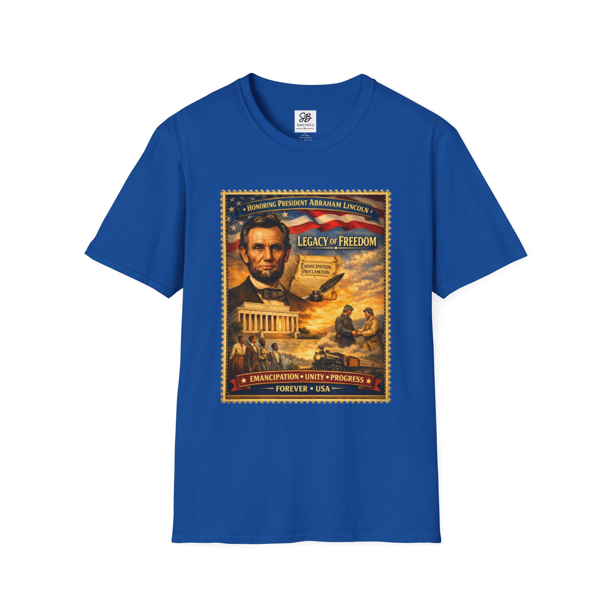 Abraham Lincoln 'Legacy of Freedom'  Vintage Stamp T‑Shirt
