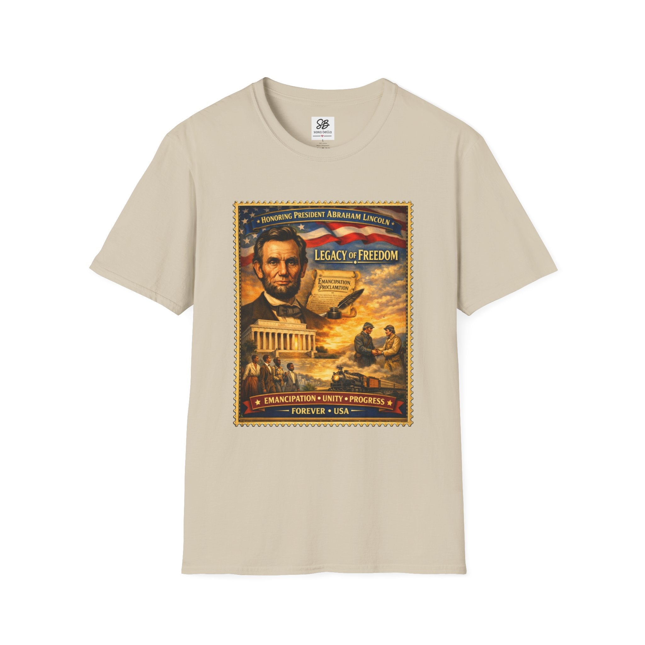 Abraham Lincoln 'Legacy of Freedom'  Vintage Stamp T‑Shirt