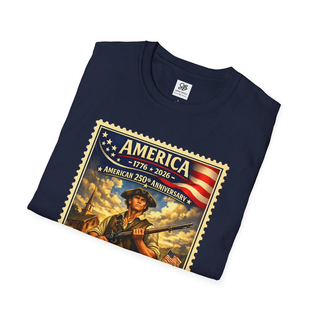Patriotic Minute Man Vintage Stamp T-Shirt
