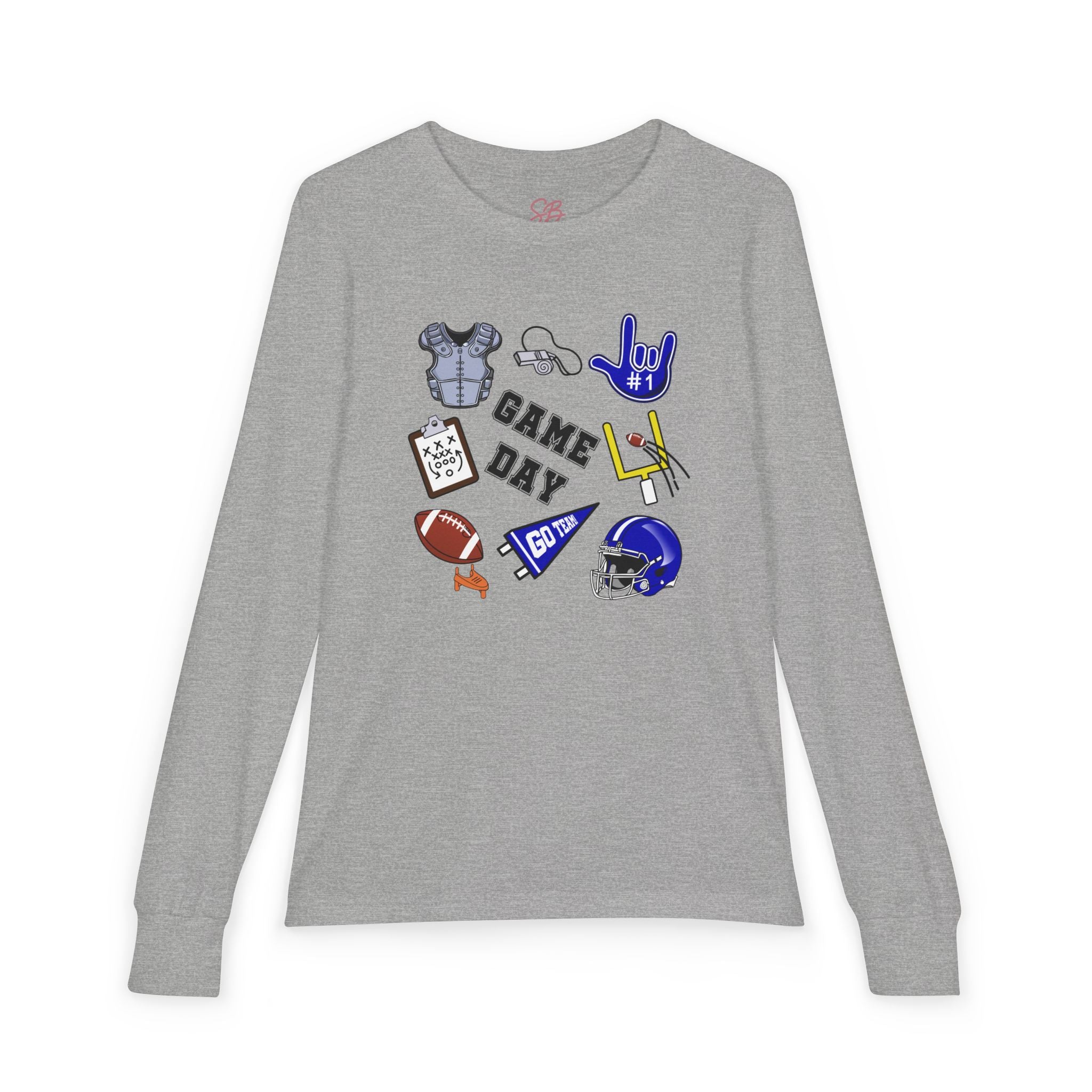 Game Day Football with I Love You ASL American Sing Language - Kid Long Sleeve Shirt