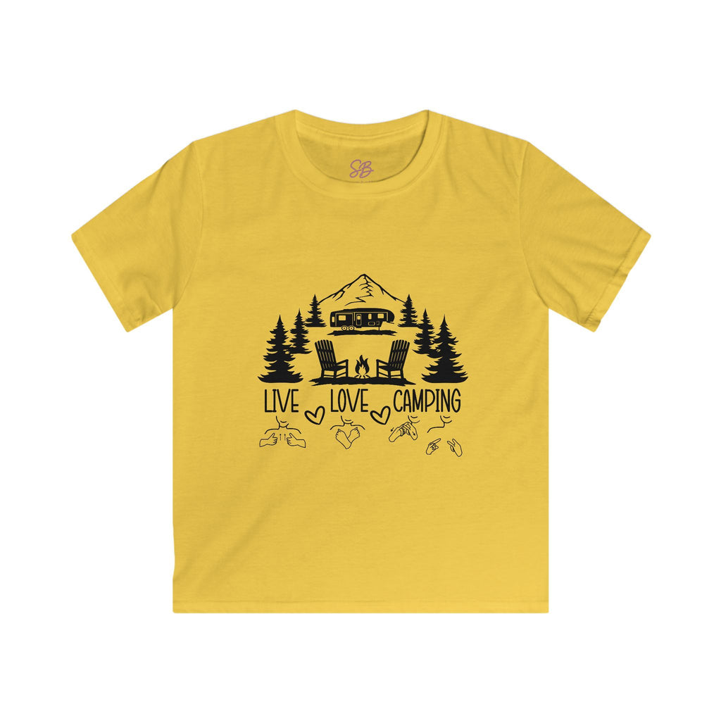 Live Love Camping in ASL (black ink) - Kid Shirt