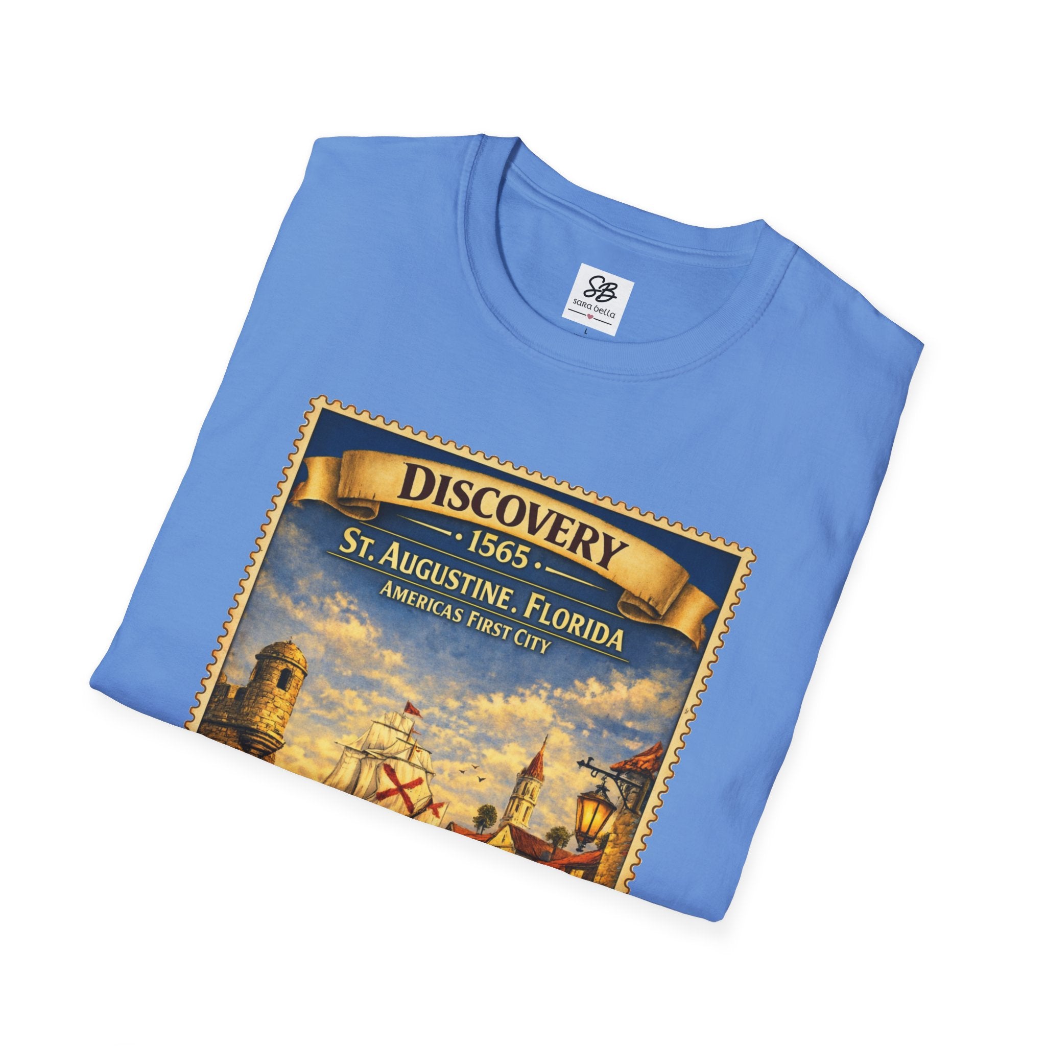 St. Augustine Discovery The Oldest City in America  1565 Vintage Stamp T-Shirt