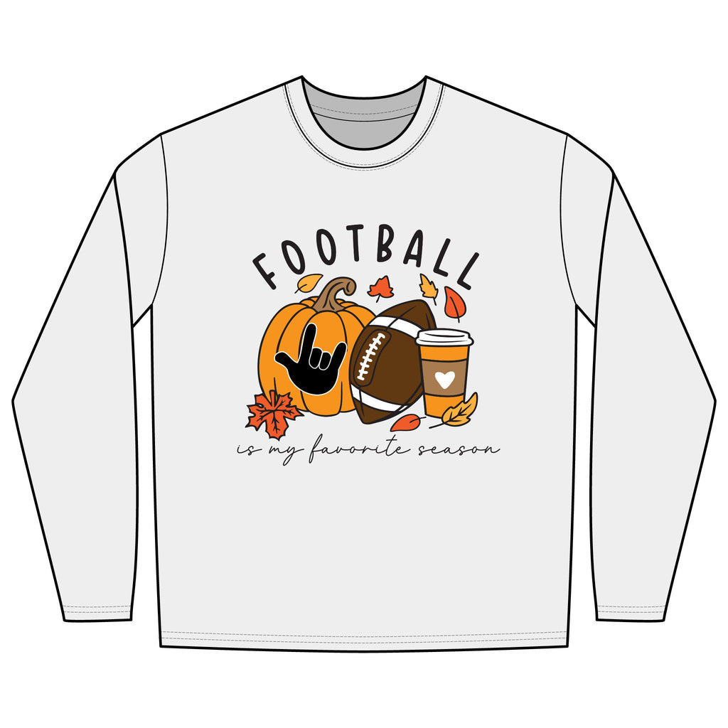 Football Is My Favorite Season with I love you American Sign Language, ASL - Long Sleeve Shirt