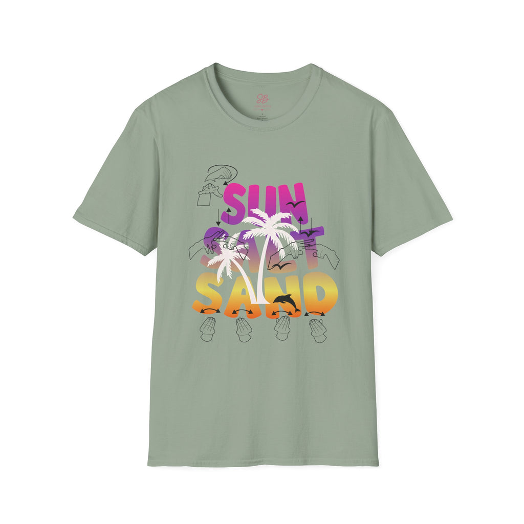 Sun, Salt & Sand in  American Sign Language - T-Shirt