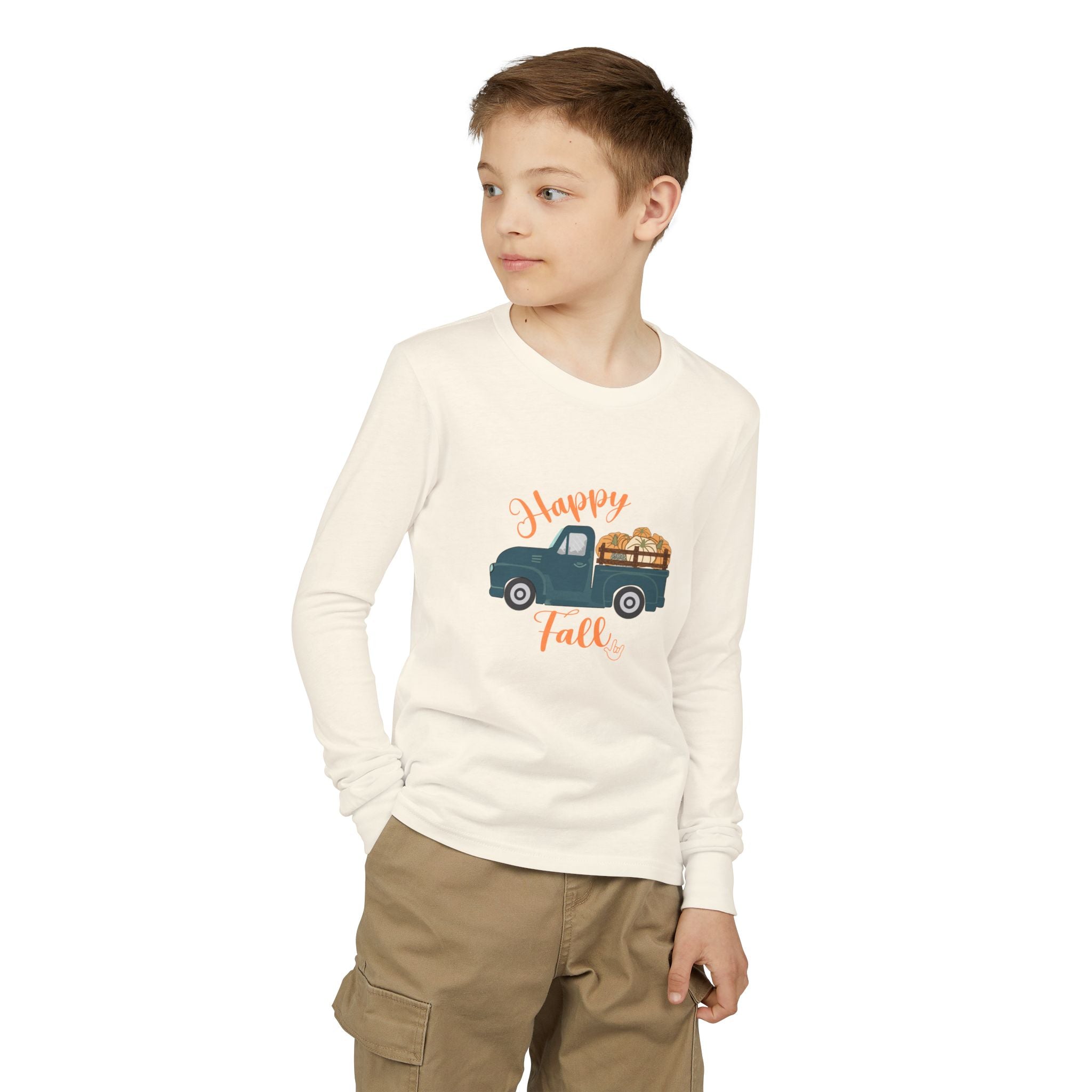 Happy Fall Vintage Truck - Kids Long Sleeve Shirt