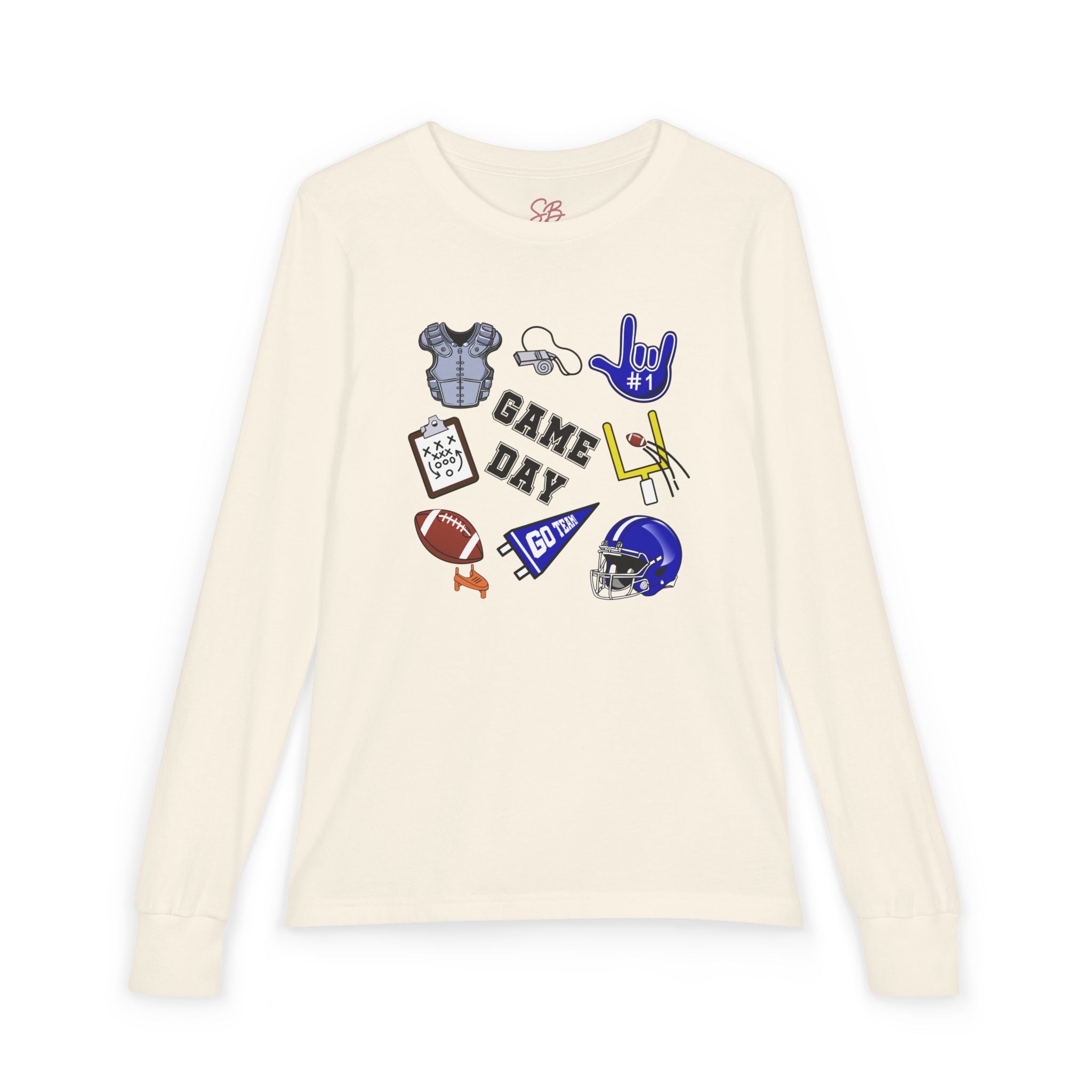 Game Day Football with I Love You ASL American Sing Language - Kid Long Sleeve Shirt