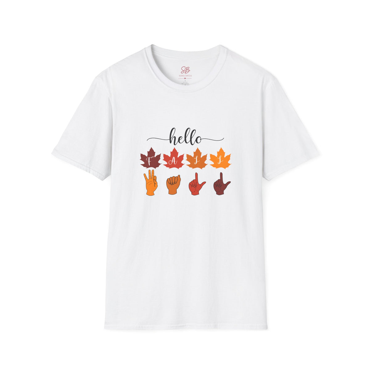 Hello Fall Fingerspelling American Sign Language, ASL -  T-Shirt