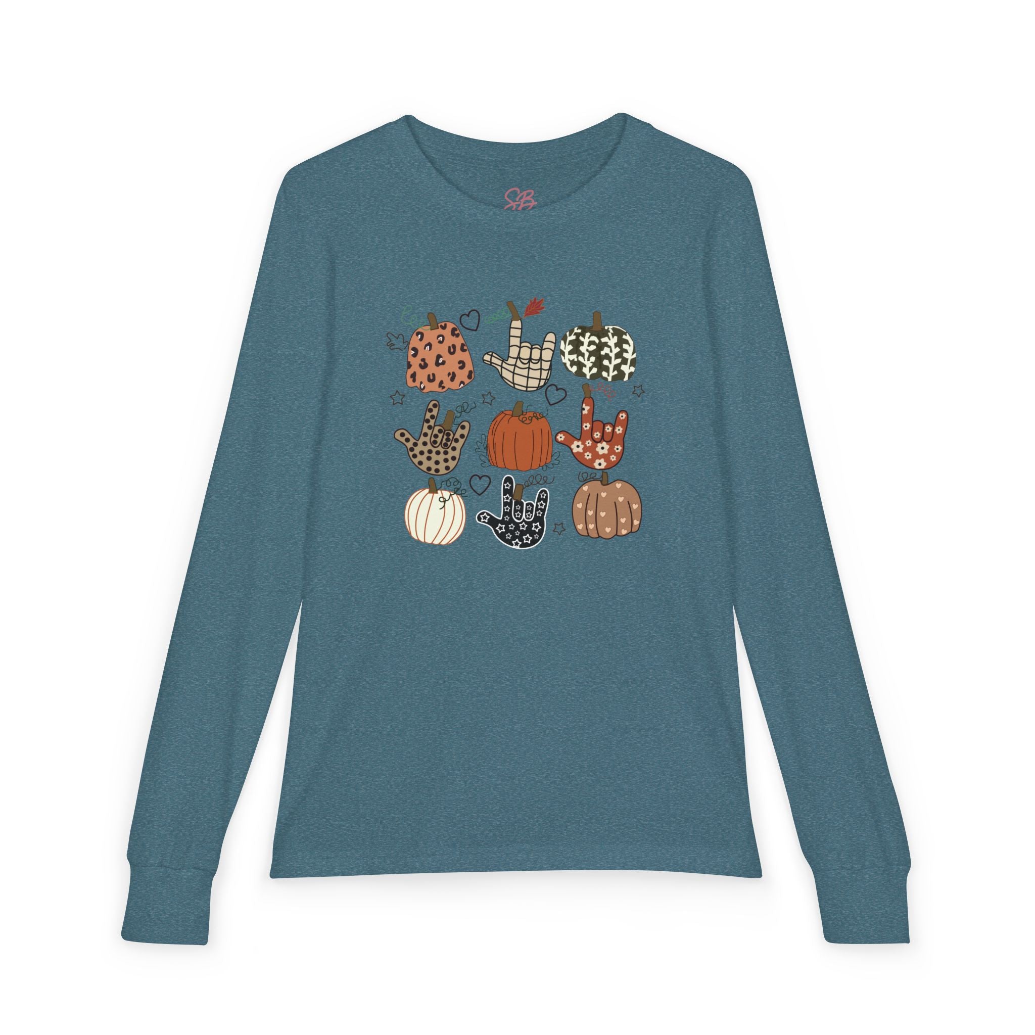ASL Pumpkins Tic-Tac-Toe - Kid Long Sleeve Shirt
