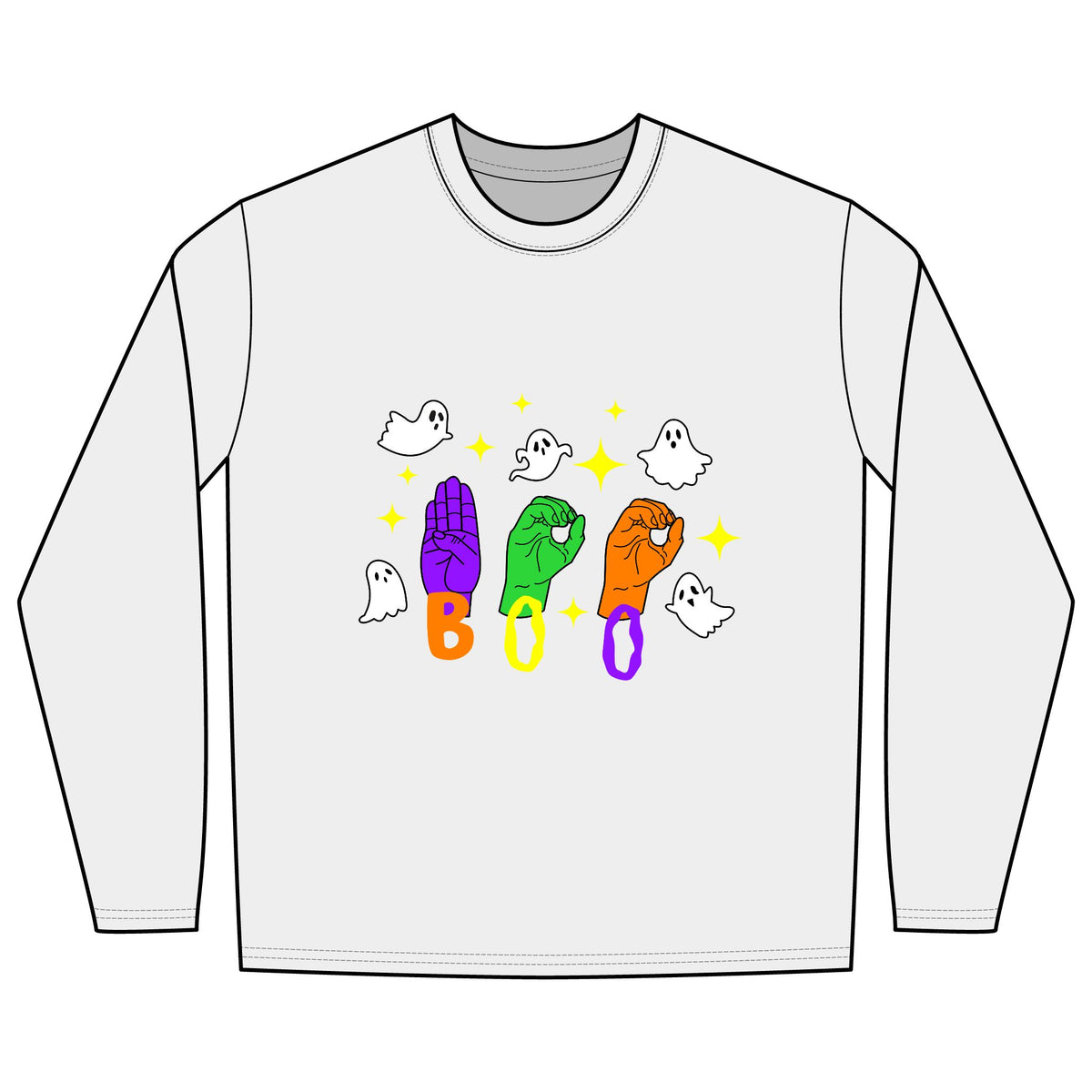 Ghost 'Boo' in ASL -  Long Sleeve Shirt