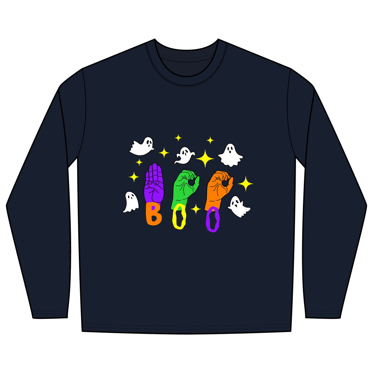 Ghost 'Boo' in ASL -  Long Sleeve Shirt