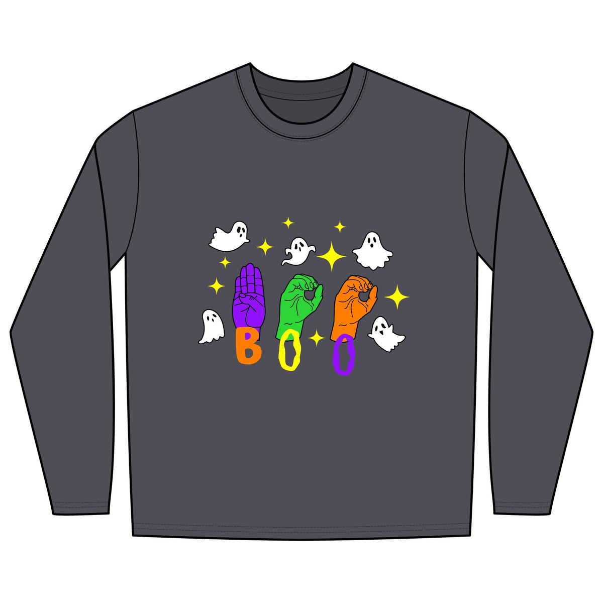 Ghost 'Boo' in ASL -  Long Sleeve Shirt