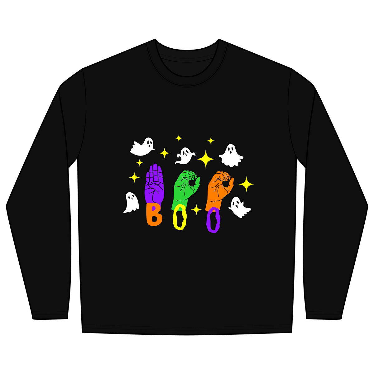 Ghost 'Boo' in ASL -  Long Sleeve Shirt