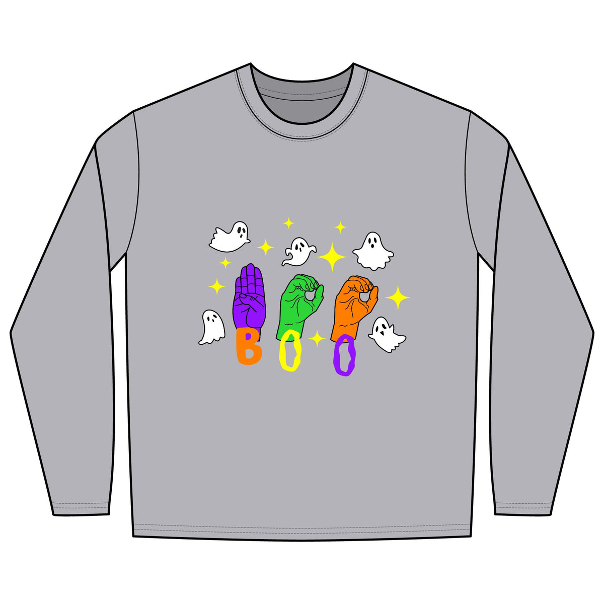 Ghost 'Boo' in ASL -  Long Sleeve Shirt