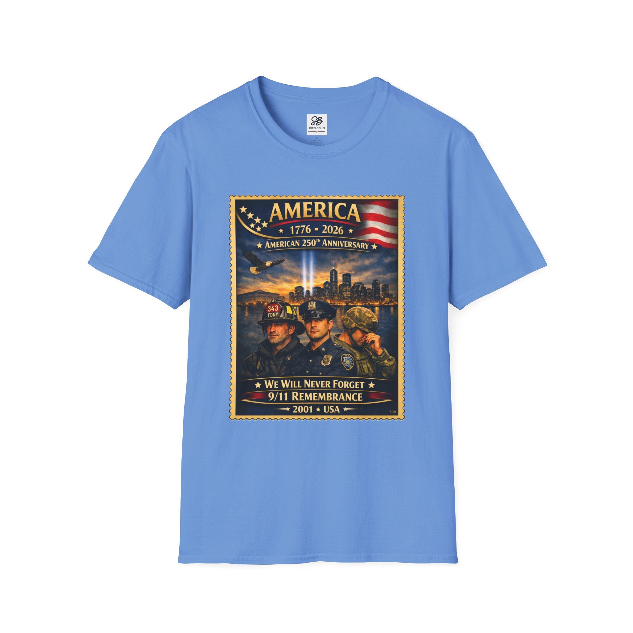 9/11 Remembrance"We Will Never Forget" Vintage Stamp T-Shirt