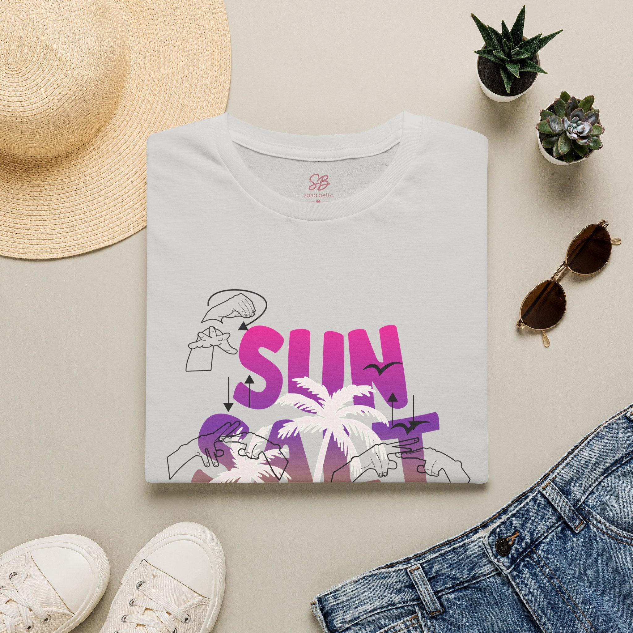 Sun, Salt & Sand in  American Sign Language - T-Shirt