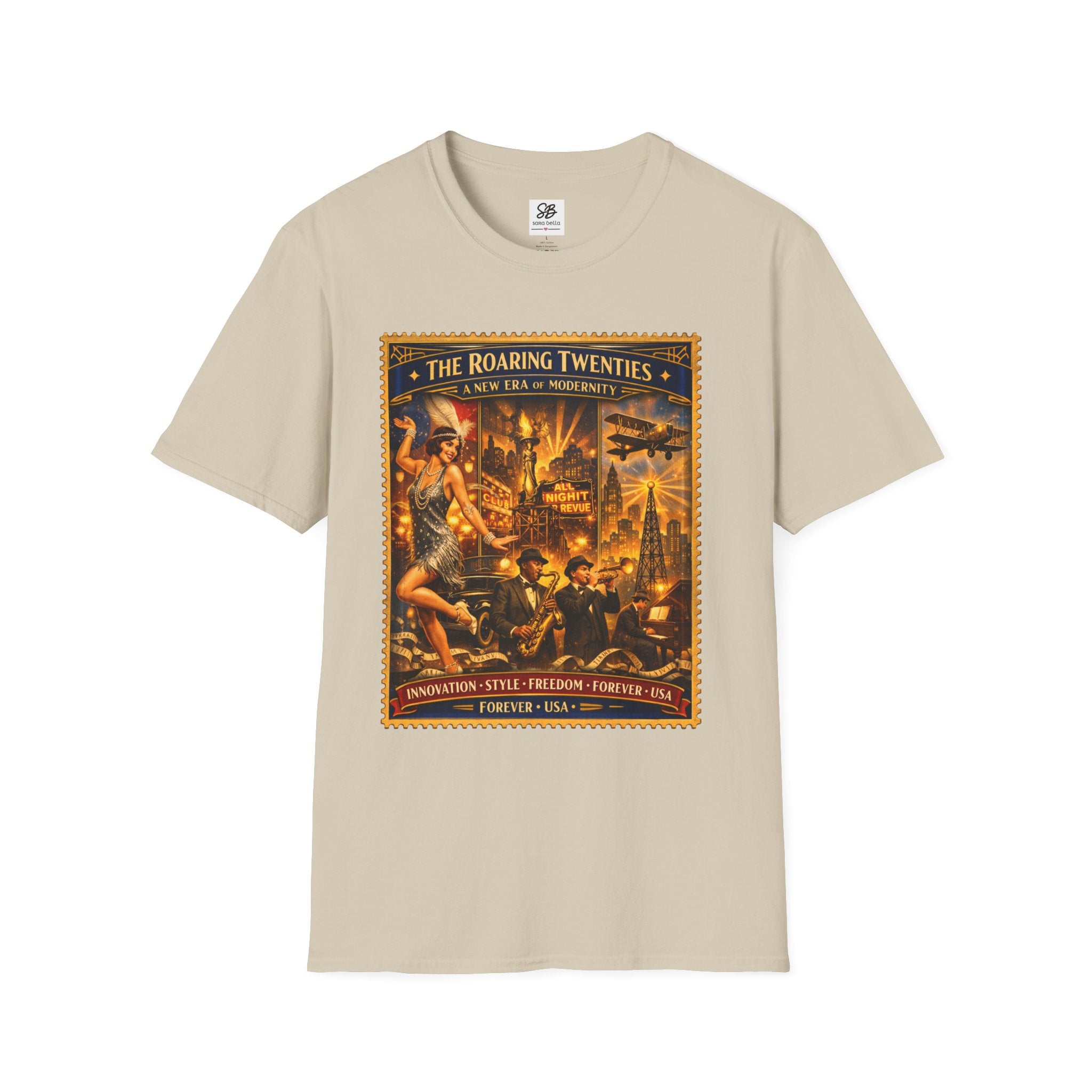Roaring Twenties Vintage Stamp T-Shirt