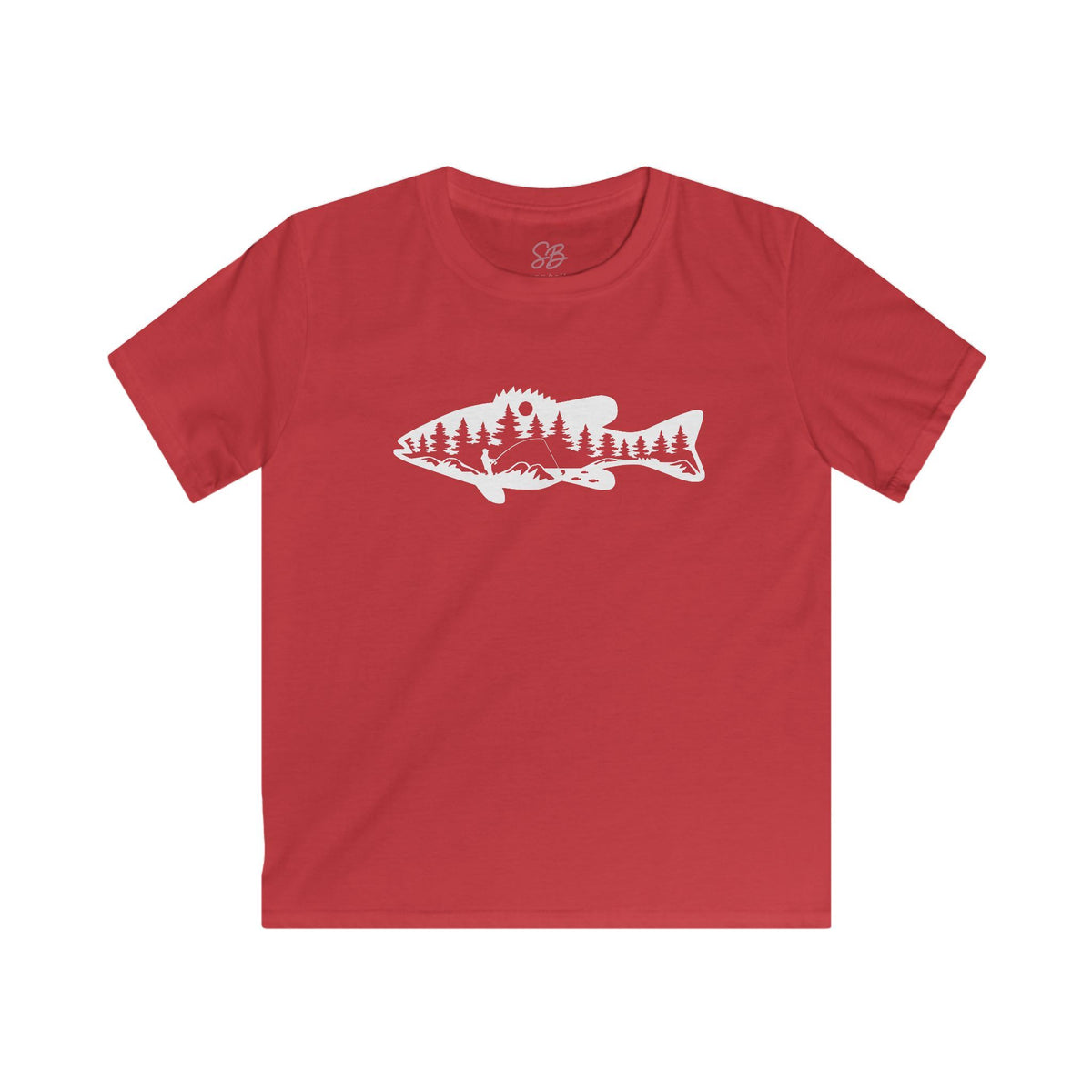 Bass Fisherman Landscape Fishing - Kid T-Shirt