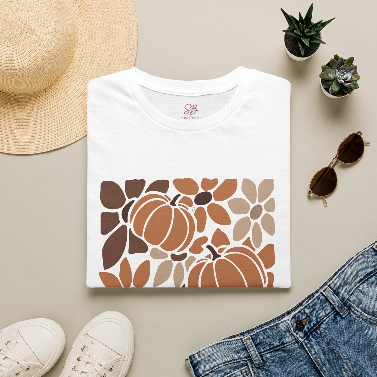 Fall Leaves & Pumpkins Hobo - T-Shirt