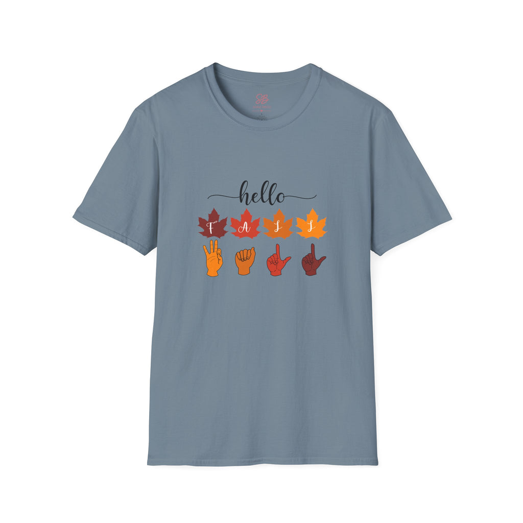 Hello Fall Fingerspelling American Sign Language, ASL -  T-Shirt