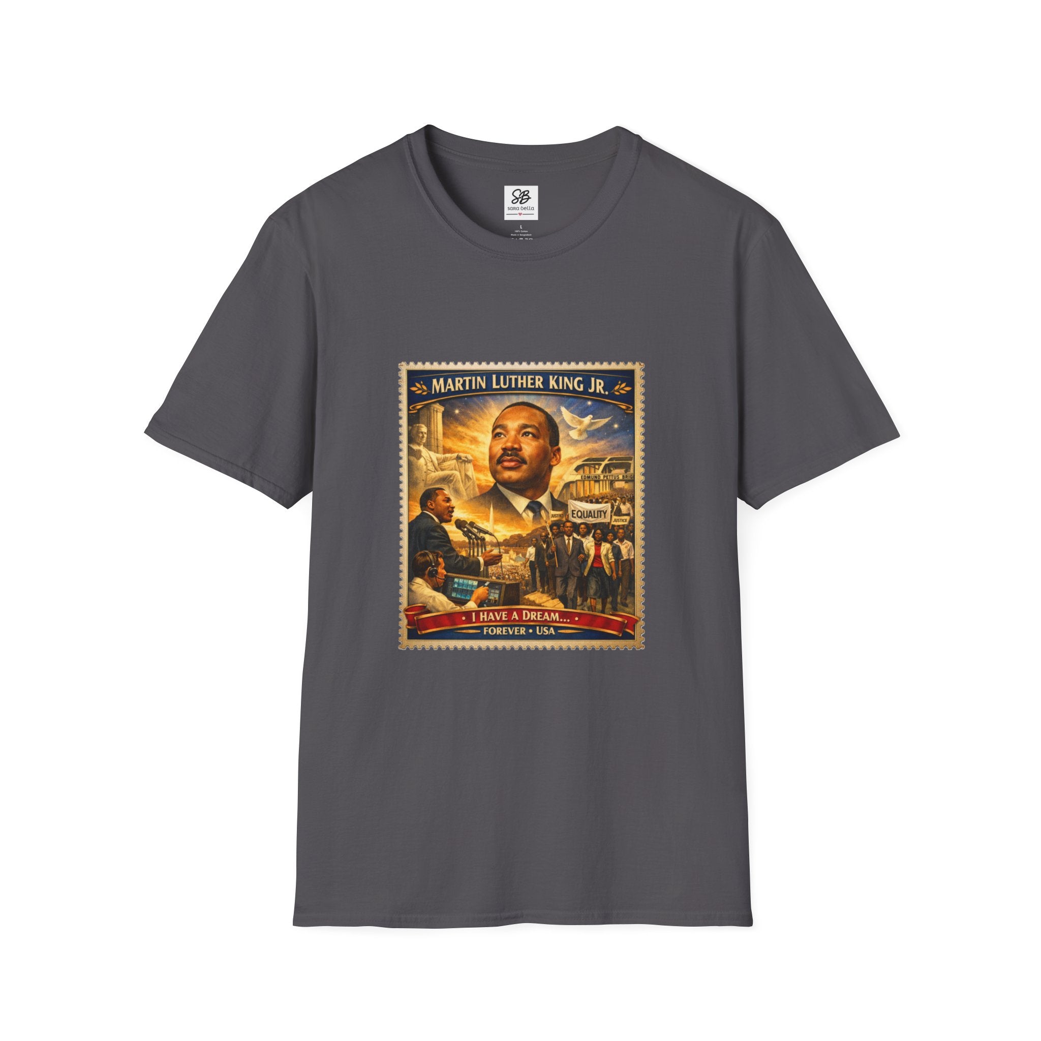 Martin Luther King Jr. 'I Have a Dream Memorial ' Tribute Vintage Stamp T-Shirt