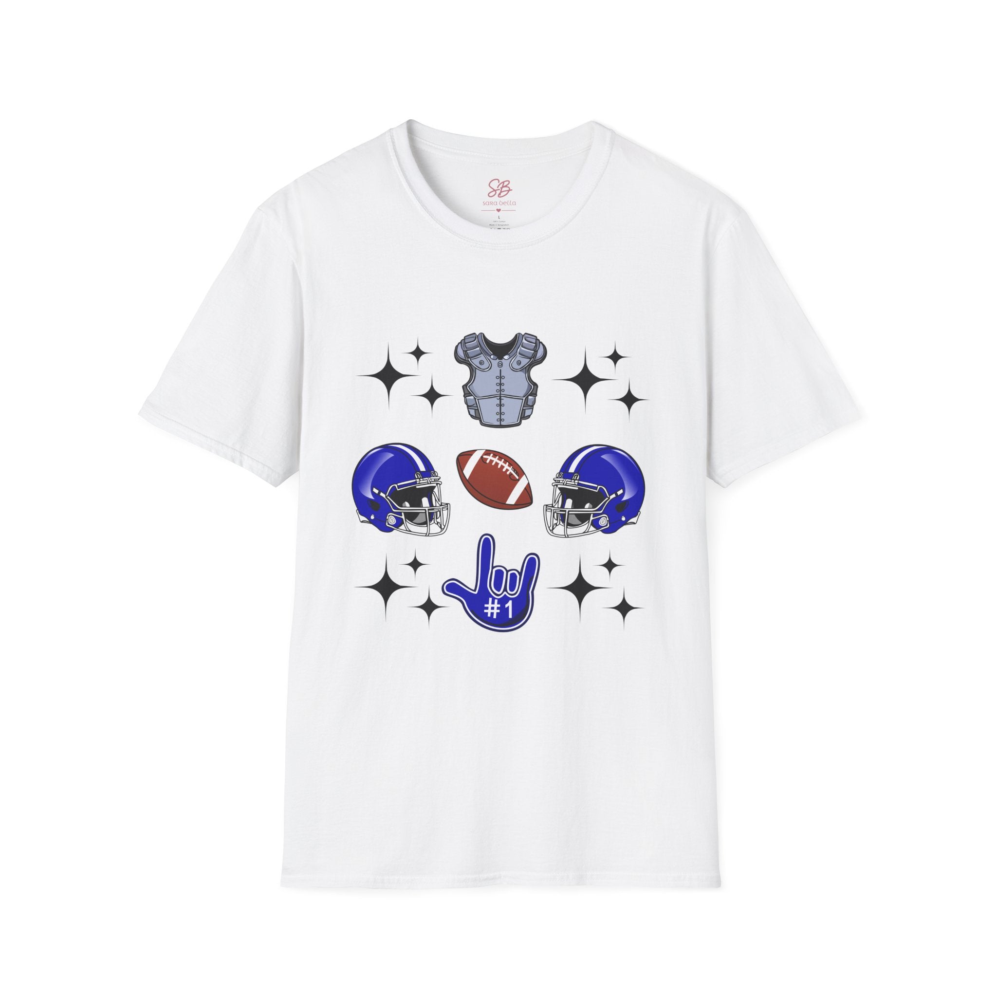 Football Gears Tic-Tac-Toe with I love you ASL American Sign Language -  T-Shirt