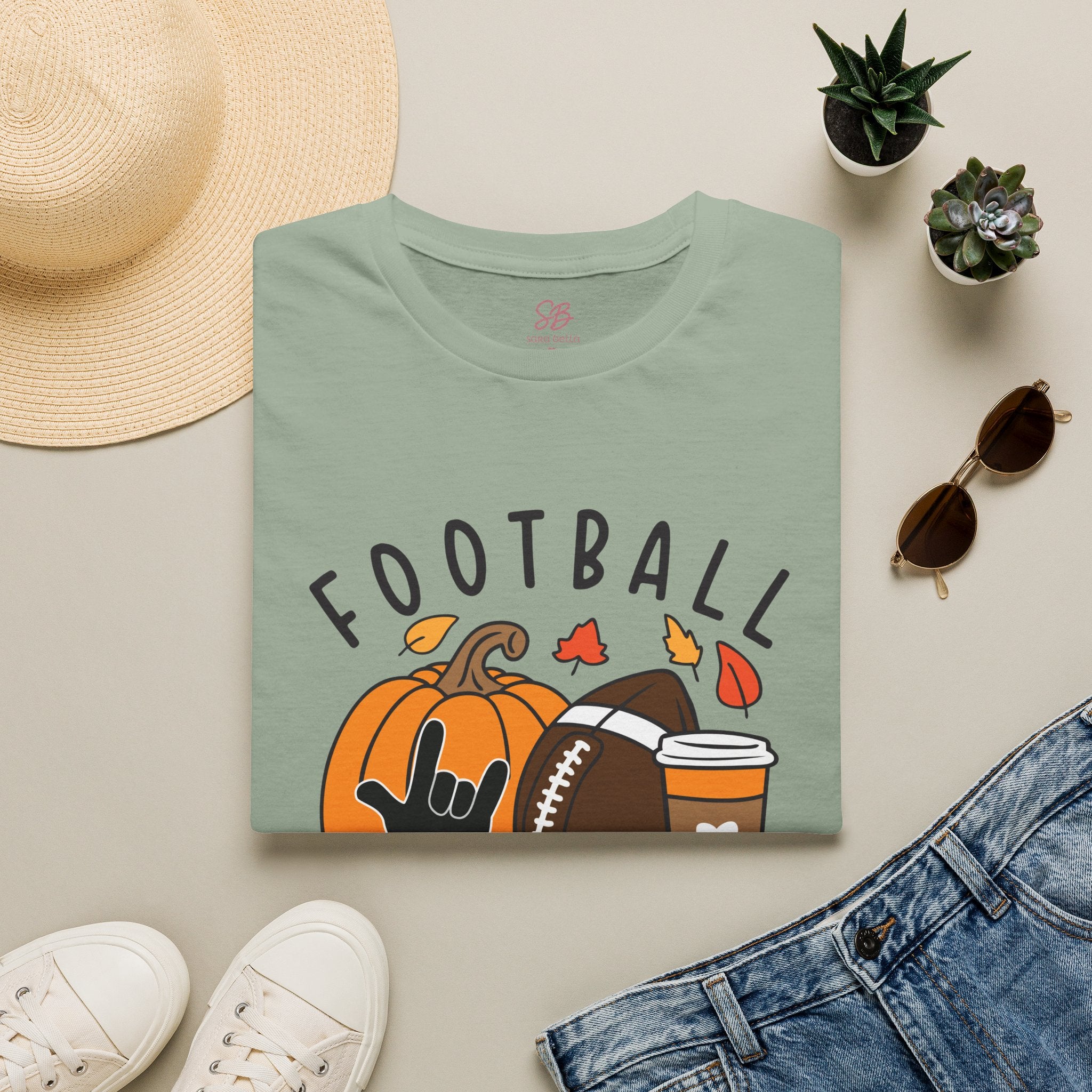Football Is My Favorite Season  with I love you American Sign Language, ASL- T-Shirt