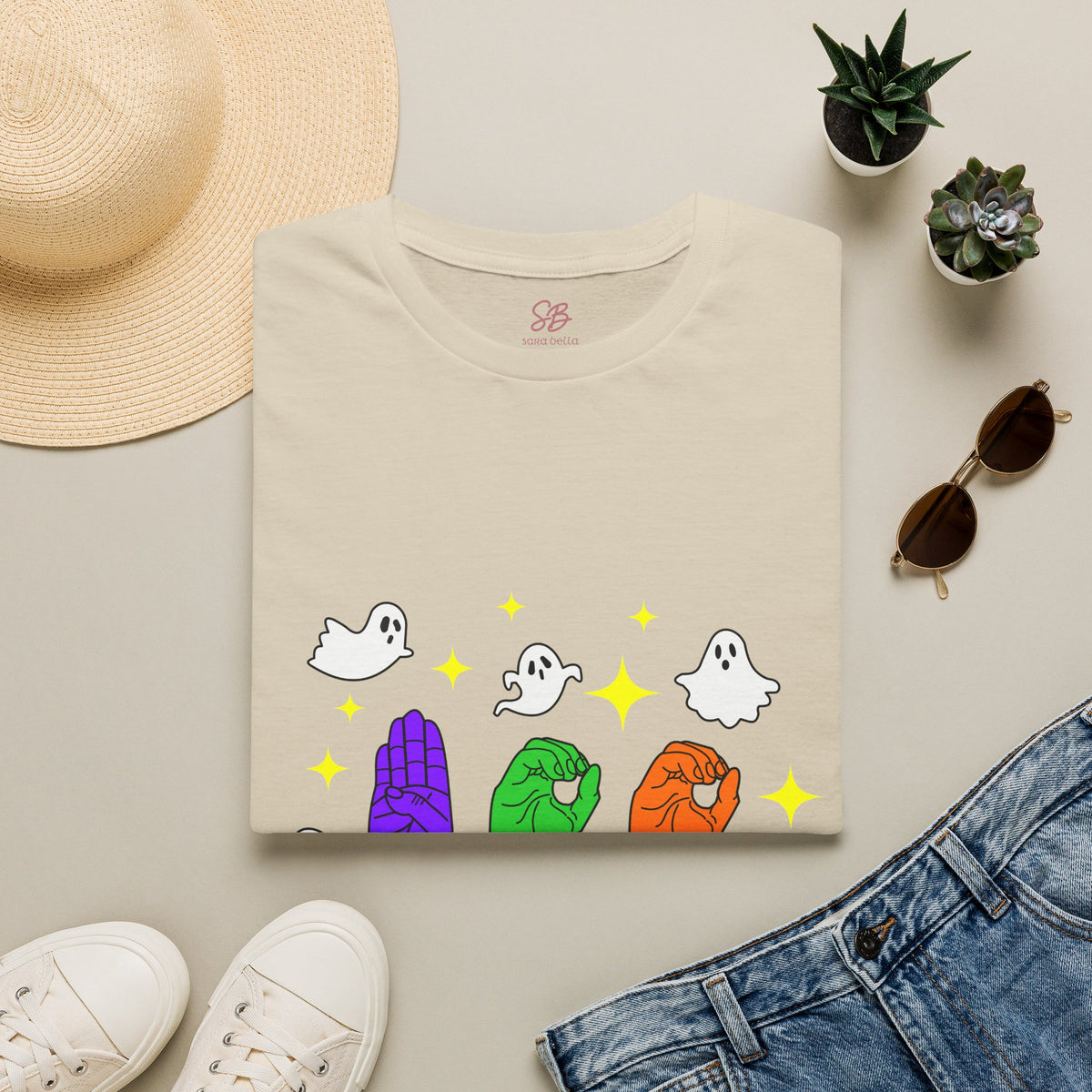 Ghosts "BOO" in ASL - T-Shirt