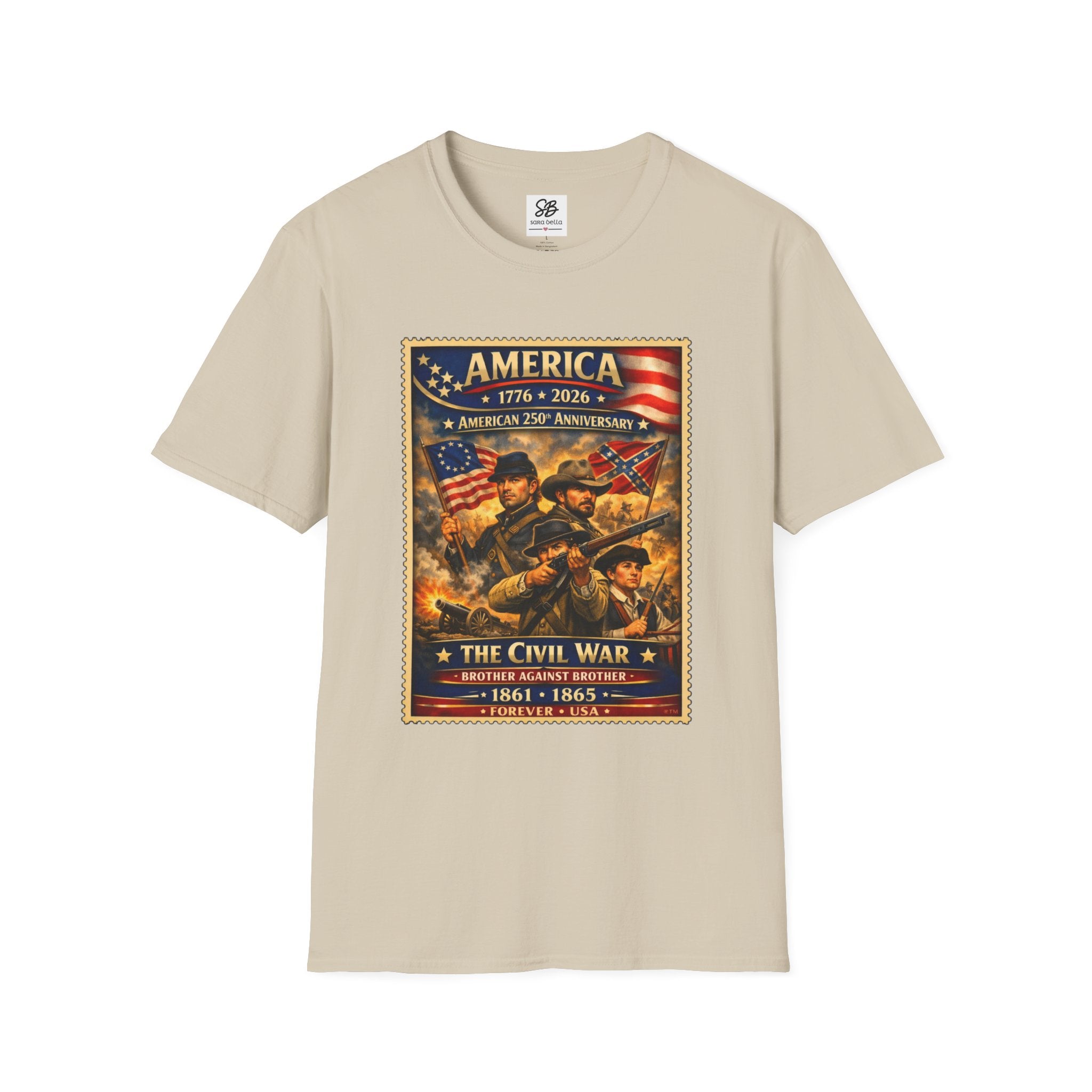 Civil War America Vintage Stamp T-Shirt