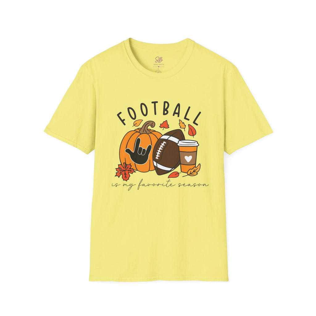 Football Is My Favorite Season  with I love you American Sign Language, ASL- T-Shirt