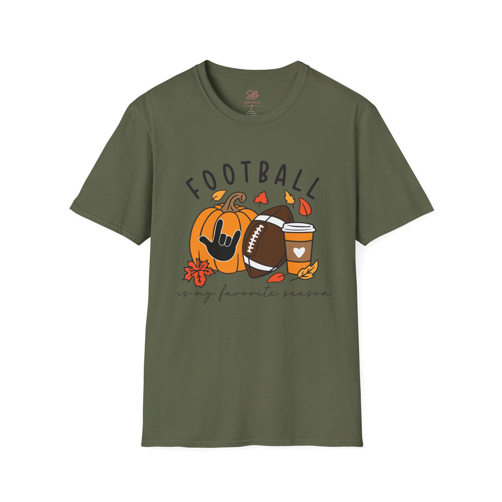 Football Is My Favorite Season  with I love you American Sign Language, ASL- T-Shirt