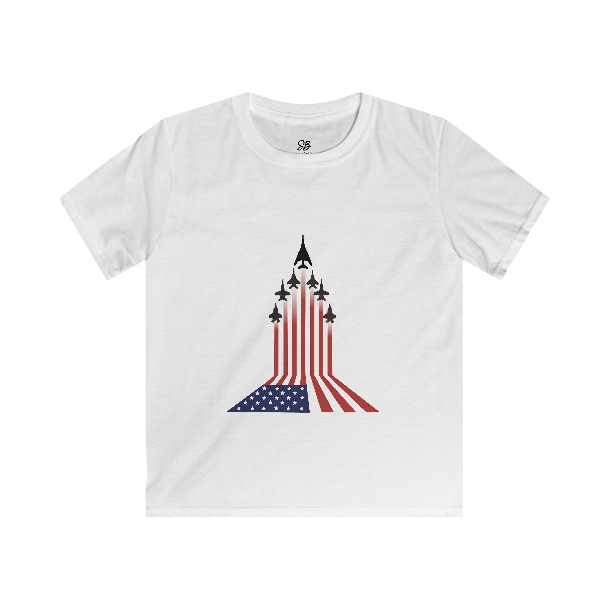 Kid Shirt -  Patriotic American Flag Fighter Jets Design Shirt