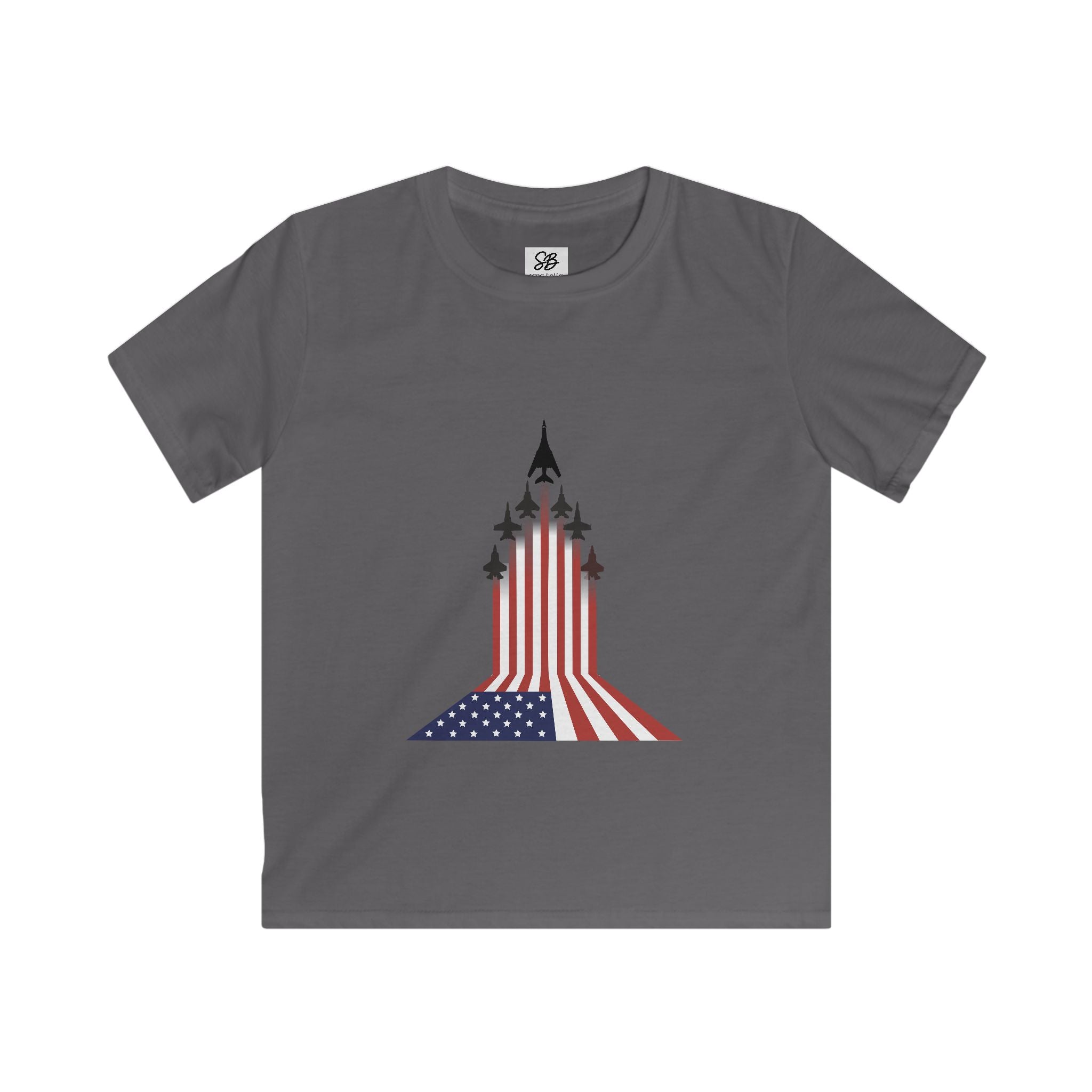 Kid Shirt -  Patriotic American Flag Fighter Jets Design Shirt