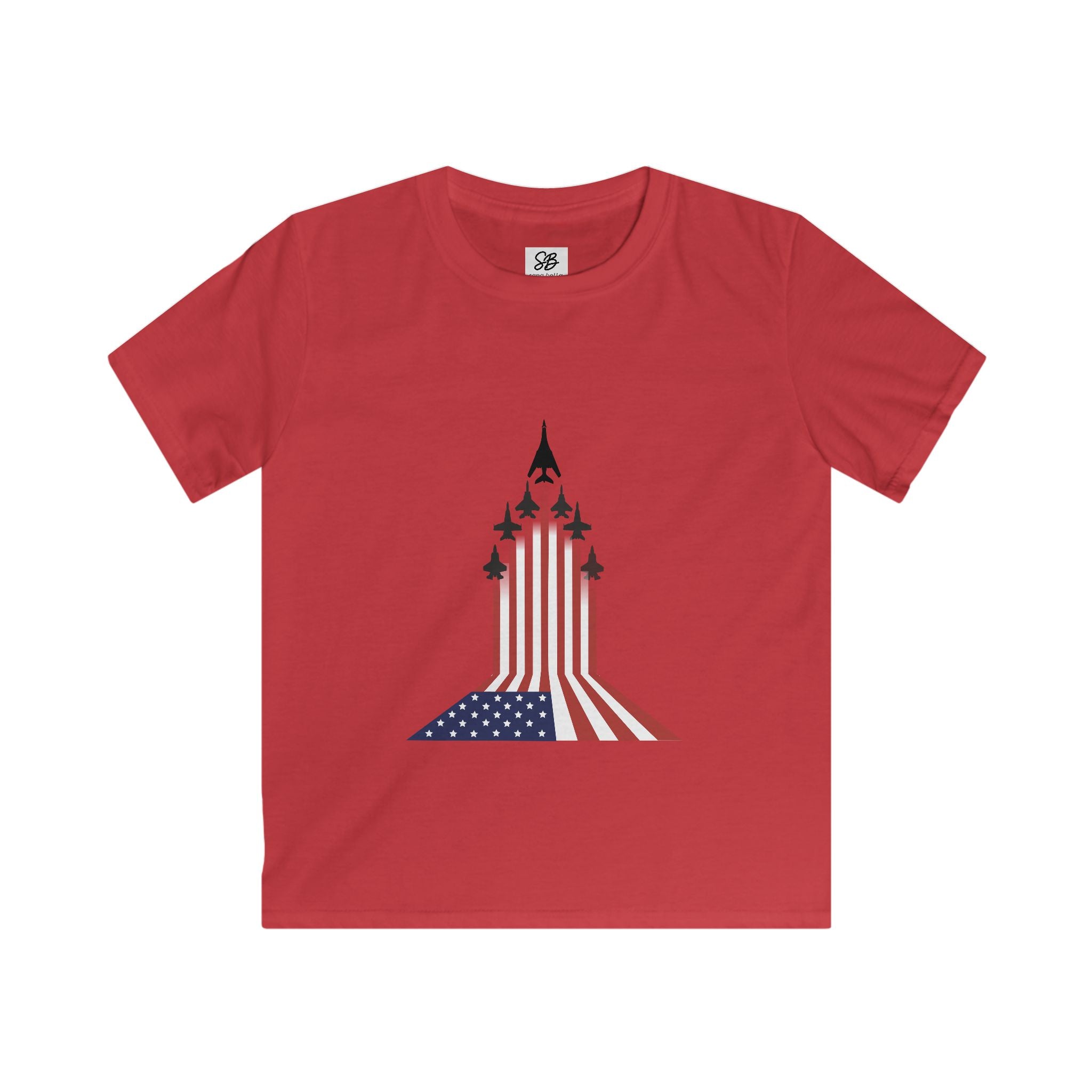 Kid Shirt -  Patriotic American Flag Fighter Jets Design Shirt