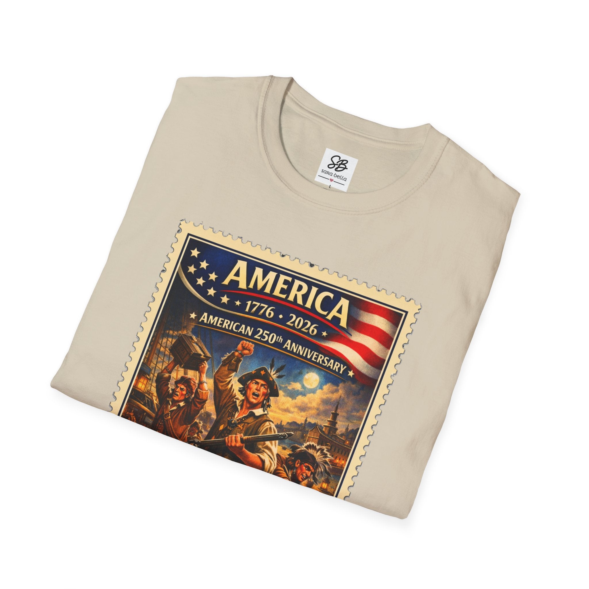 Boston Tea Party Vintage Stamp T-Shirt
