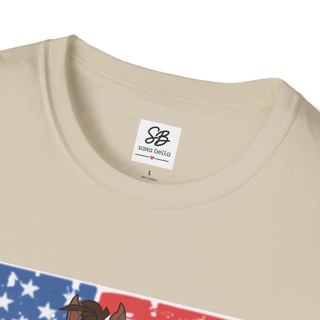 Galloping Horse with American Flag Graphic Shirt