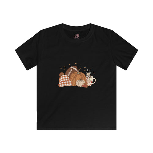 Autumn Football Pumpkin with I Love You American Sign Language, ASL - Kid T-Shirt